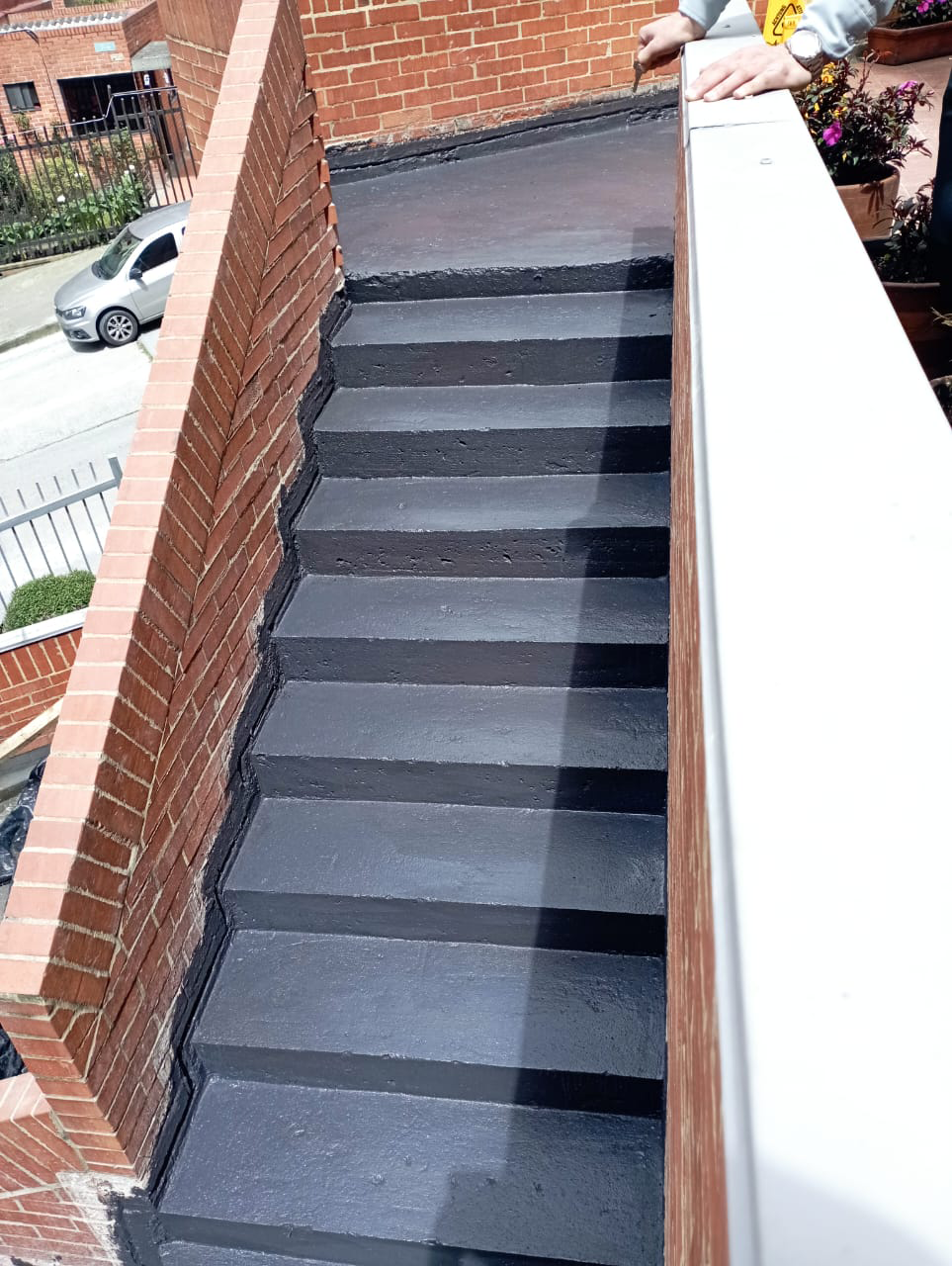 Impermeabilizacion de escaleras terminada